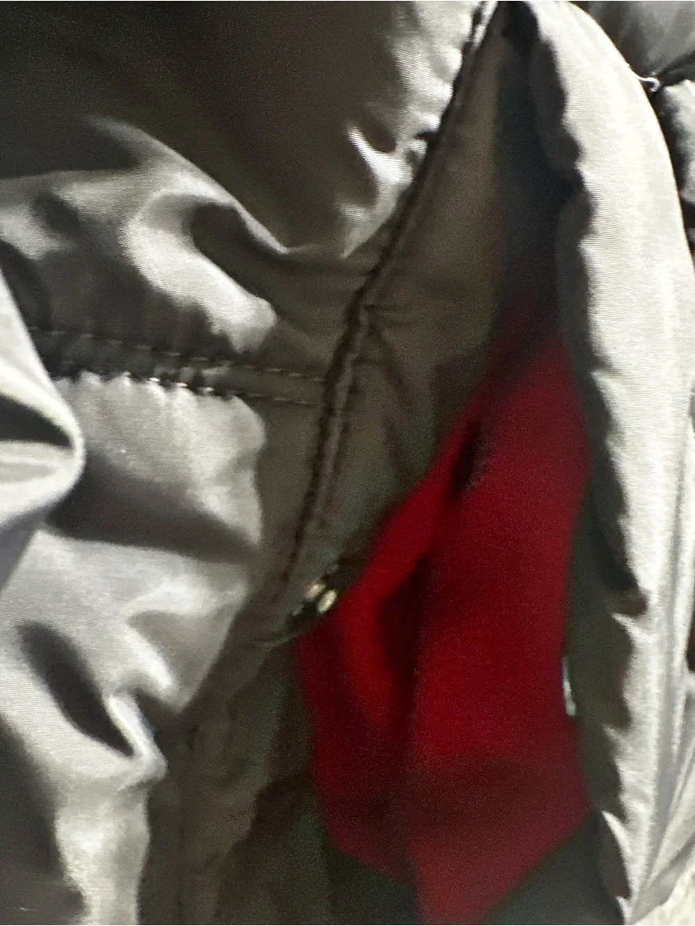 Calvin Klein Kids Gray Puffer Jacket with Red Hood Lining